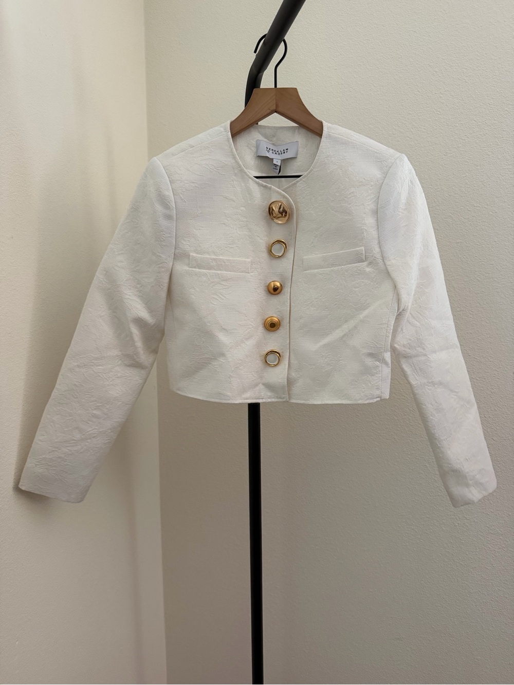 Derek lam 10 Crosby Juliette crop ivory blazer sz 0 - Picture 5 of 8